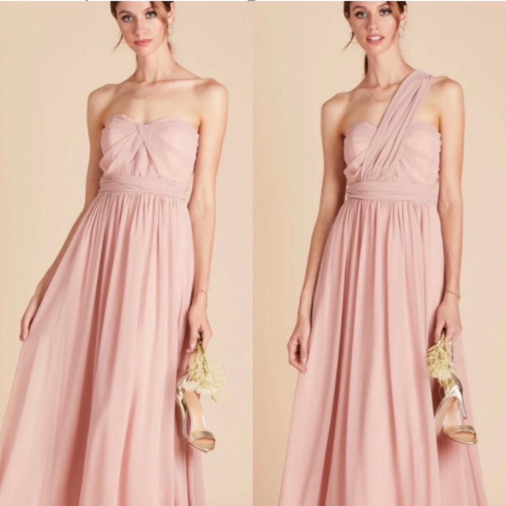NWT Birdy Grey Rose Quartz Grace Convertible Chiffon Bridesmaid Dress